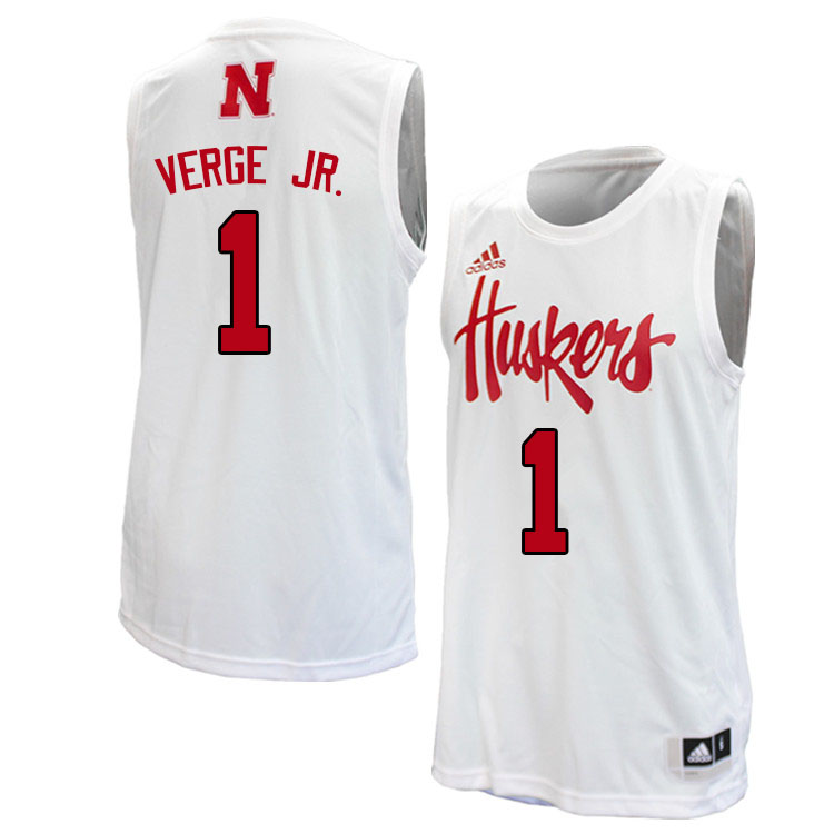 Men #1 Alonzo Verge Jr. Nebraska Cornhuskers College Basketball Jerseys Sale-White